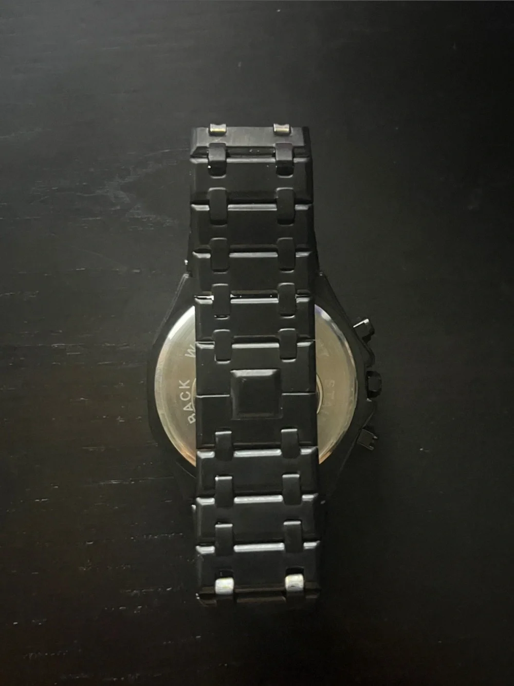 Black Men's Multifunction Stainless Steel Watch